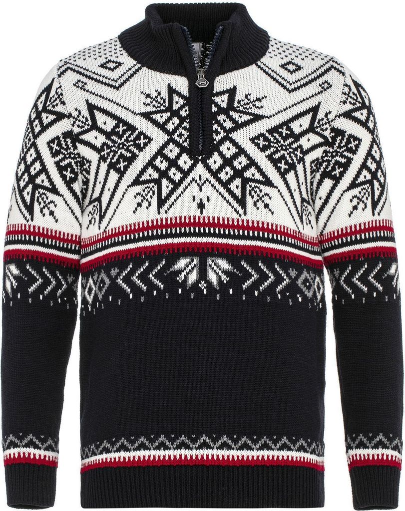 Red Bridge Herren Strickpullover Norweger Pullover Slim-Fit Stehkragen Big Star Navyblau XL