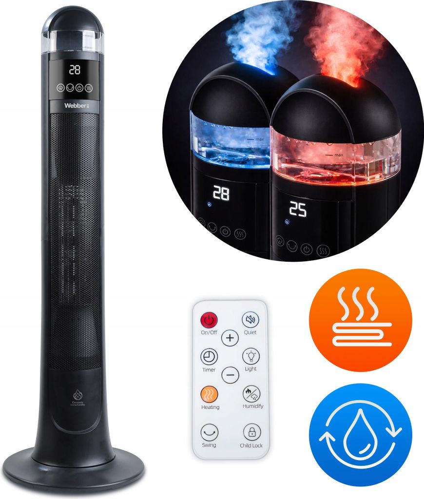 THERMOVENTILATOR Keramikheizkörper Webber 2200W mit Luftbefeuchter