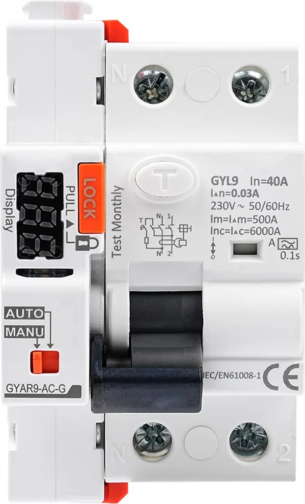 Protection différentielle 40A 30mA auto-réarmable pour maison et bureau