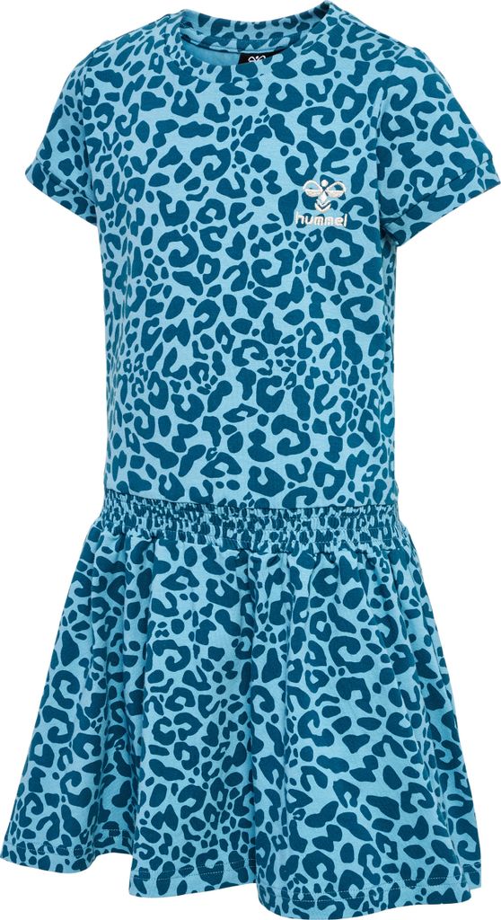 hummel hmlFLOWY AOP DRESS S/S - BLUE CORAL - 140