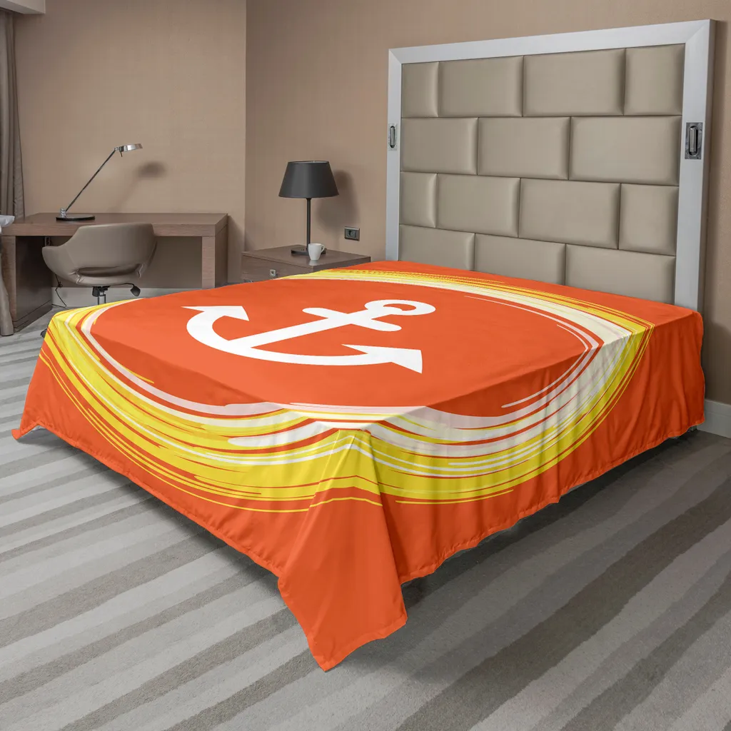Drap de lit 266x260 cm pour lit décoratif ambiance bord de mer