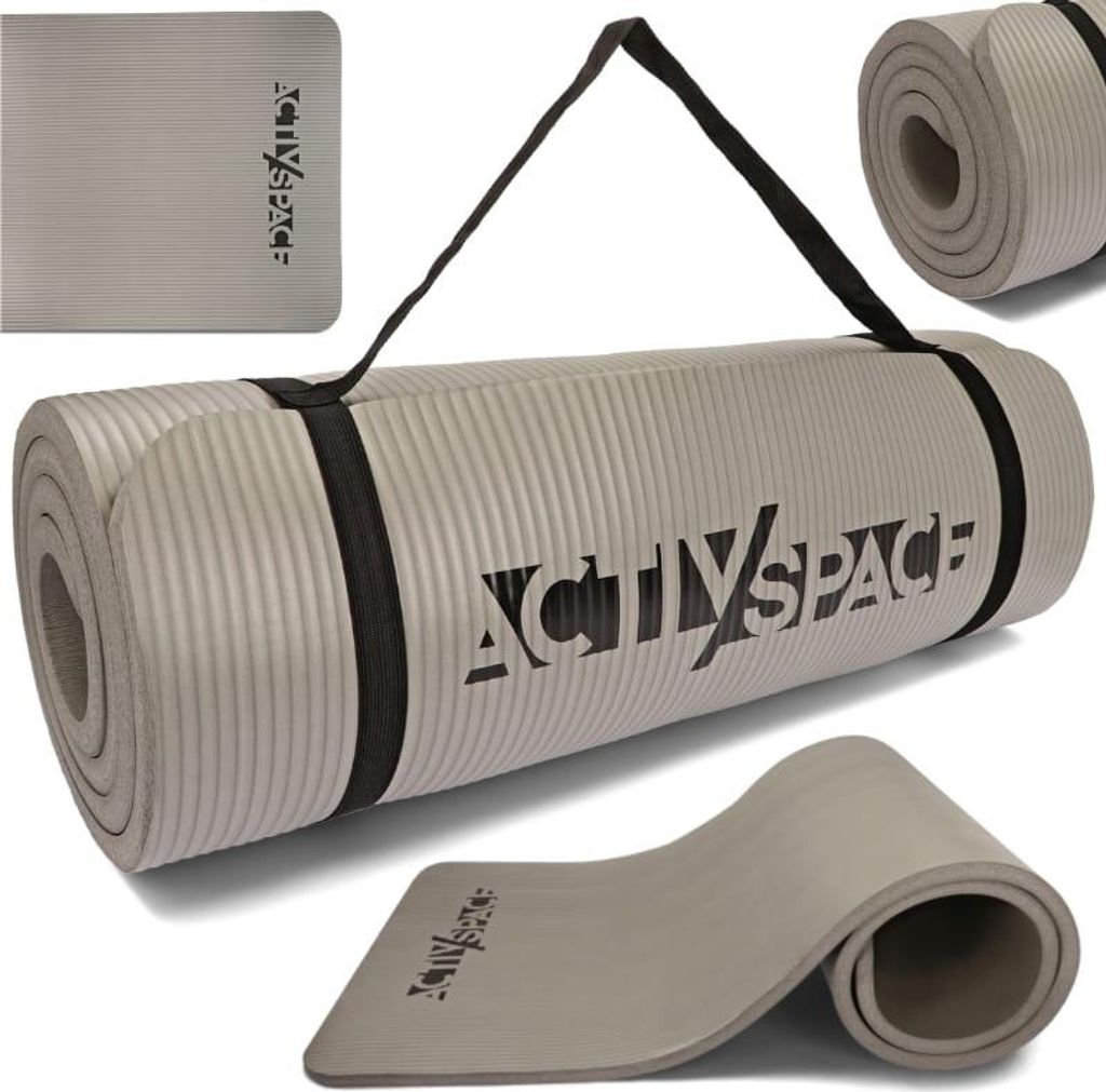 Tappeto da ginnastica in NBR spesso 1,5 cm - grigio Immagine del prodotto 