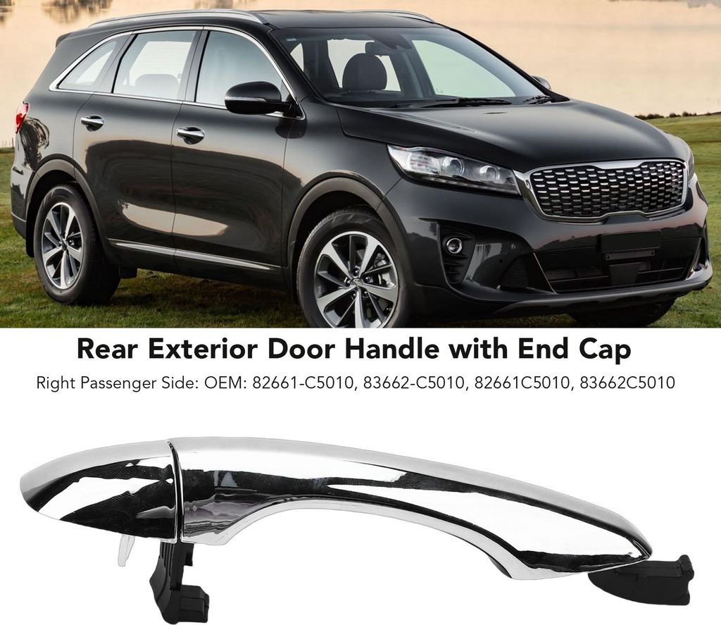 Außentürgriff und Schlossblende aus verchromtem ABS-Auto mit Ersatz-Endkappe für Sorento 2016–2020, rechte Beifahrerseite