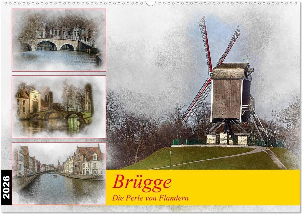 Brügge, die Perle von Flandern (Wandkalender 2026 DIN A2 quer), CALVENDO Monatskalender