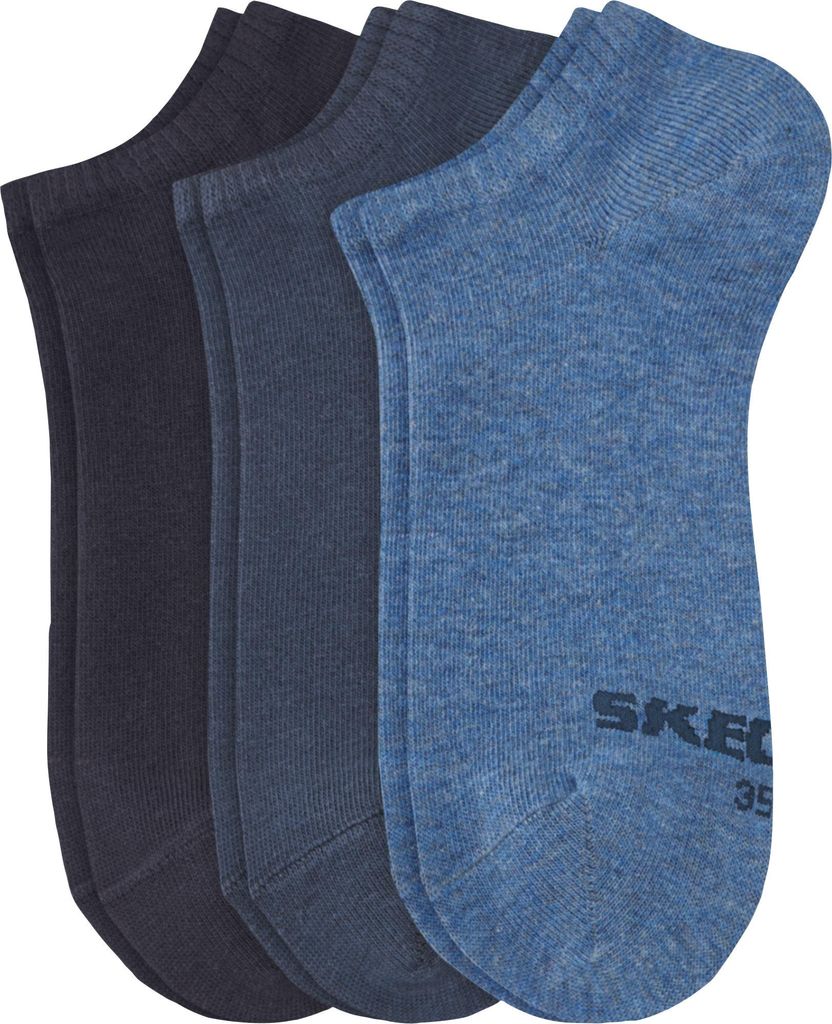 Skechers Damen-Sneaker-Socken 3 Paar blau 35 - 38