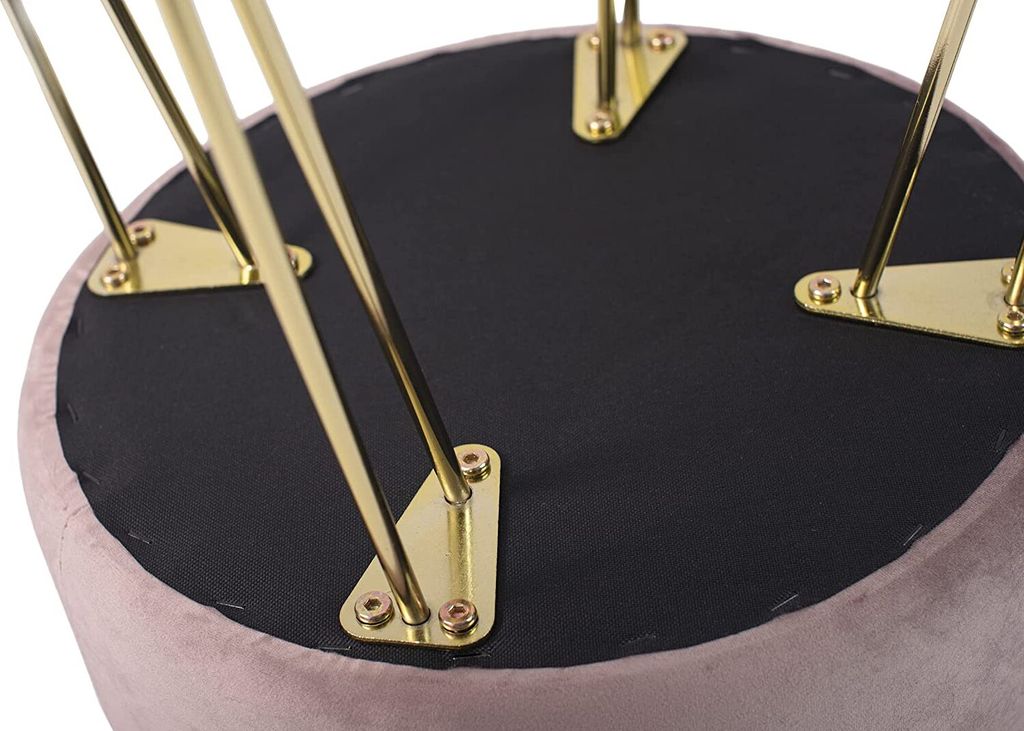Theo&Cleo Runder Sitzhocker Schminktisch Hocker Ottoman Produktbild 5