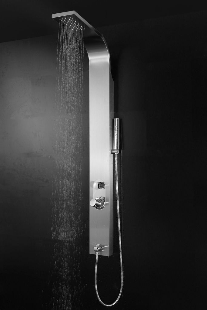 Pannello doccia 150x15 cm, acciaio inossidabile spazzolato, Immagine del prodotto 