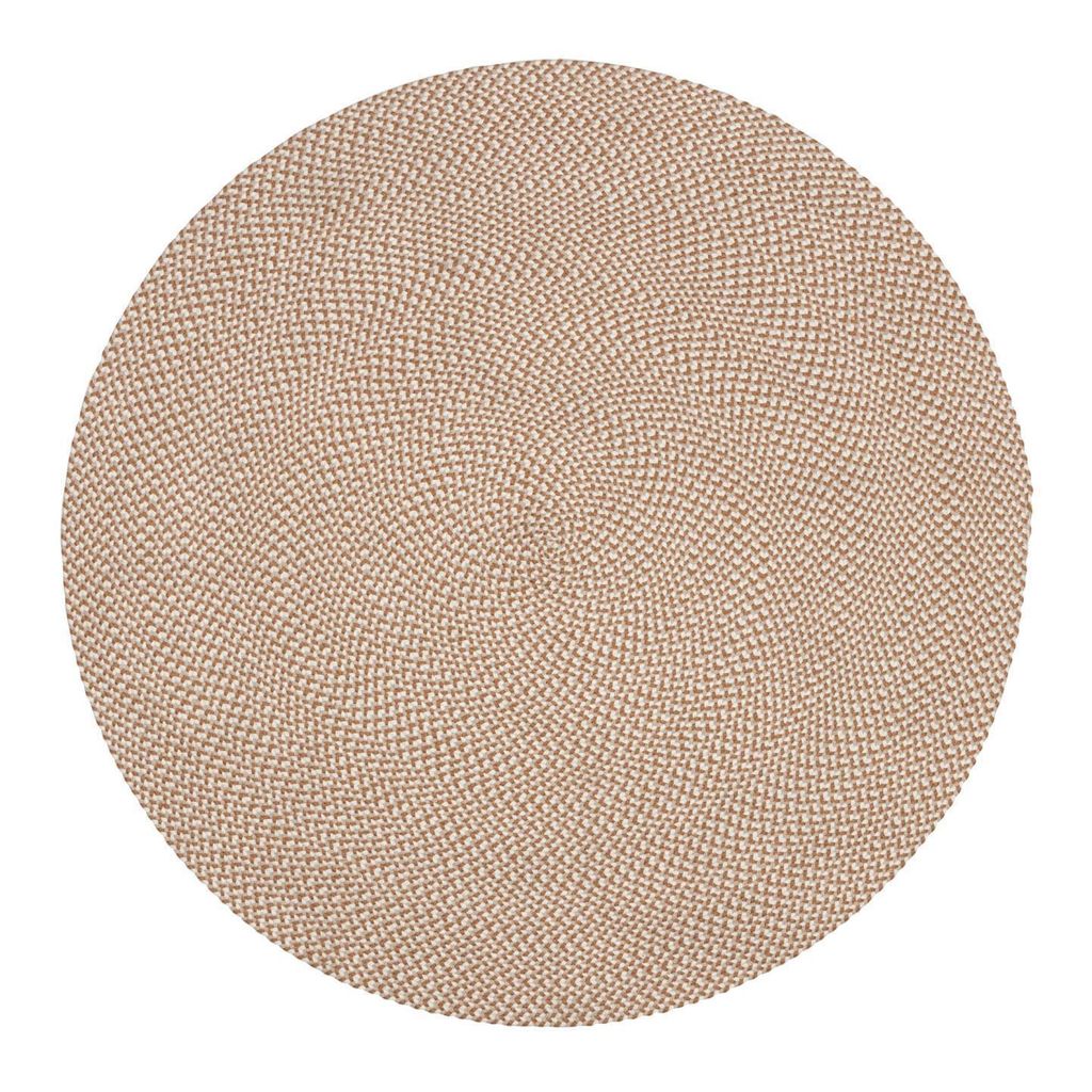 Runder Teppich Rodhe 150 x 1 x 150 cm PET Beige Wohnaccessoire Bodenteppich Neu