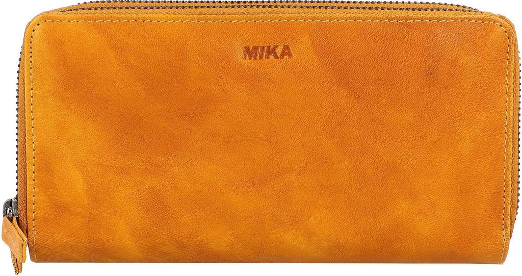 Mika Damengeldbörse Leder gelb ca. 19 x 10 x 3 cm 42176
