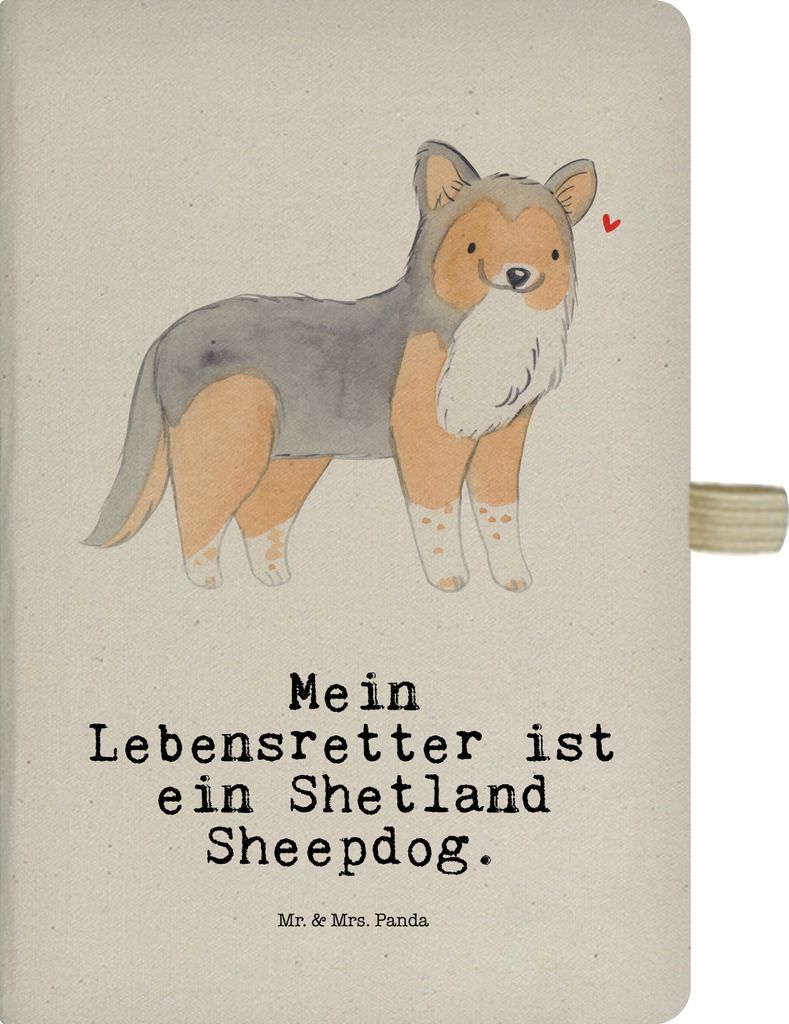 Mr. & Mrs. Panda notizbuch Shetland Sheepdog Lebensretter - Transparent - Geschenk, Sheltie, Journal, Skizzenbuch, Adressbuch, Notizheft, Kladde