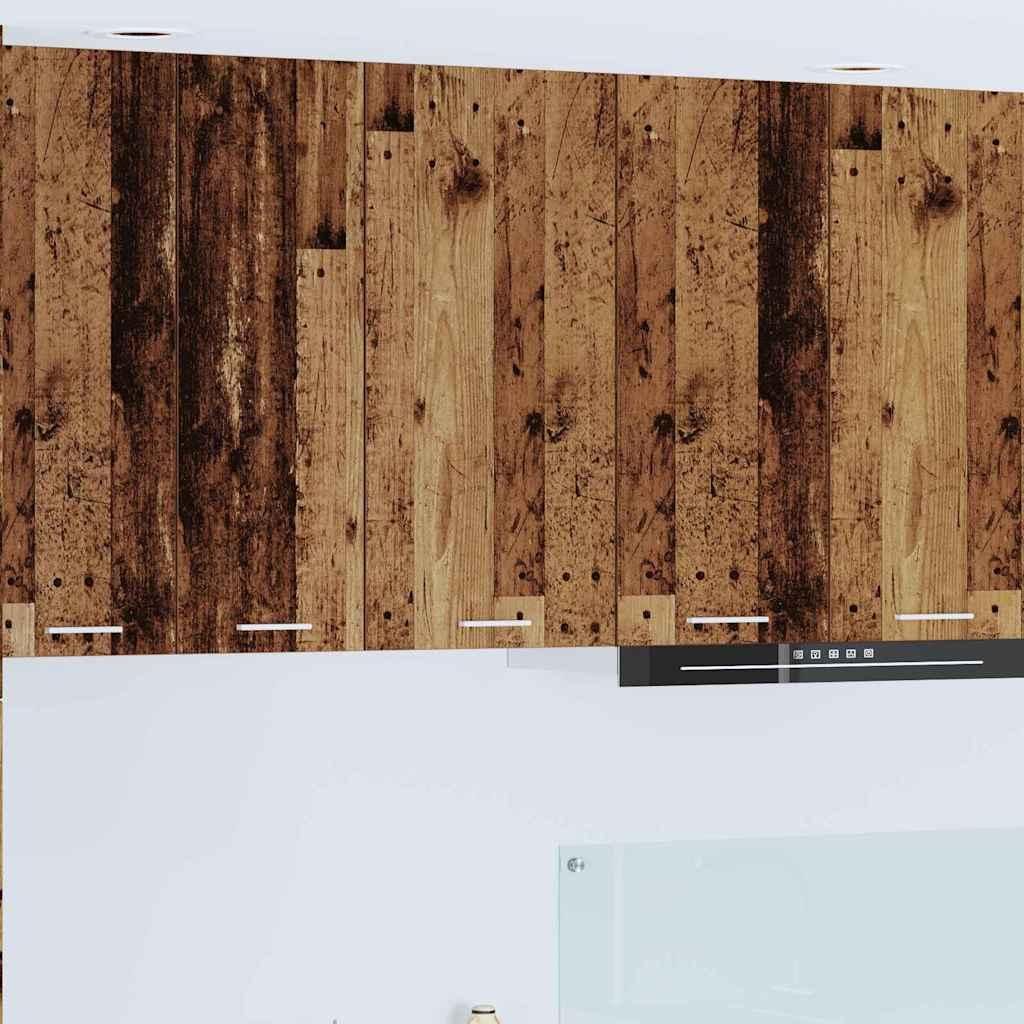 CLORIS Hängeschrank mit Tür Riga Altes Holz und Weiß 40 x 31 x 80 cm - Küchenschränke 884264