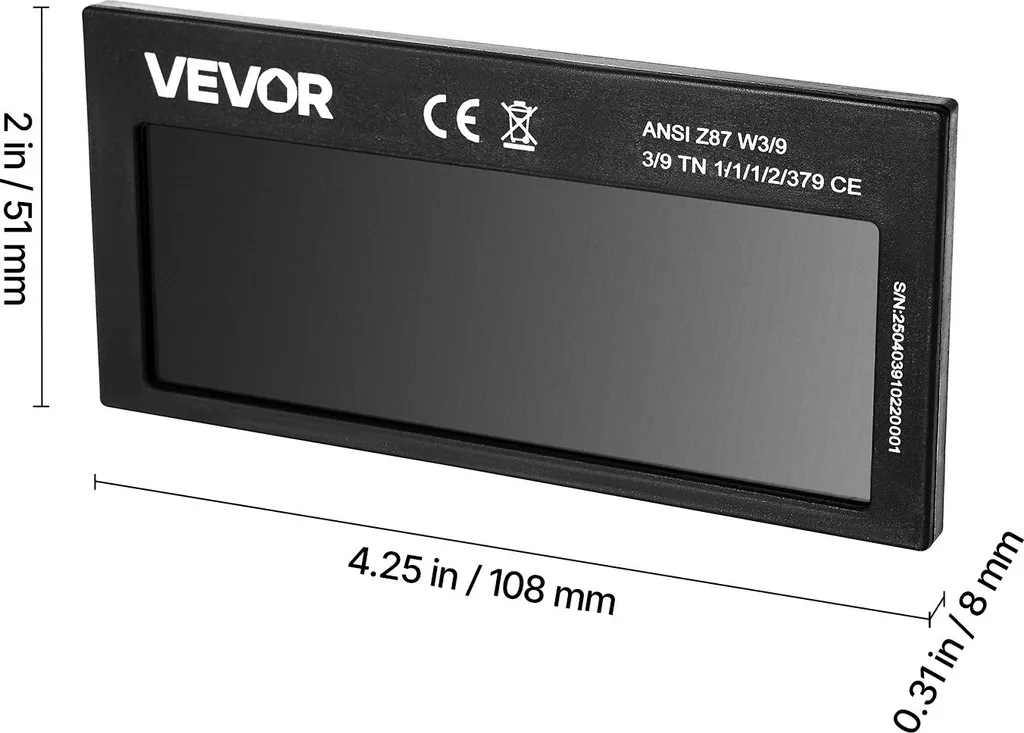 Lente per saldatura VEVOR, oscuramento automatico, 108x51 mm, occhiali di sicurezza a 9 colori reali con doppio sensore d'arco, compatibili con la maggior parte dei caschi per saldatura per applicazioni TIG, MIG, MMA, ARC - 8