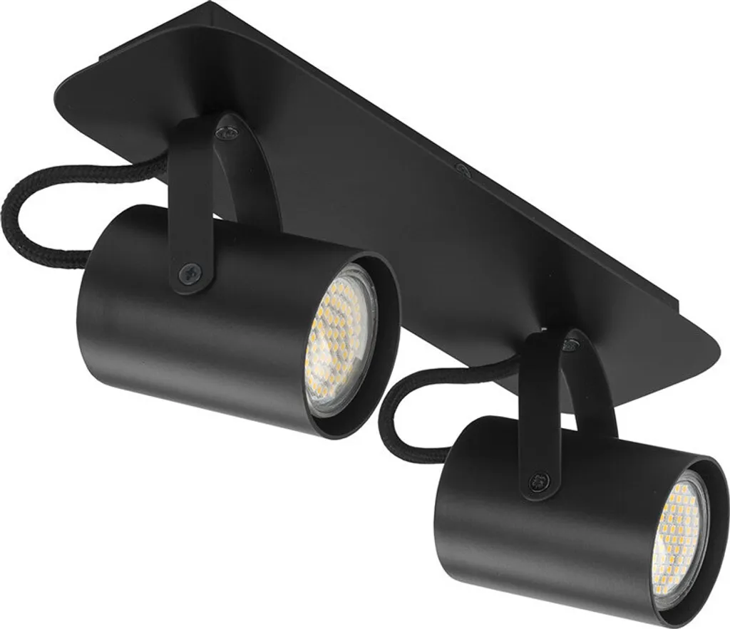 Plafonnier noir 2xGU10 design ajustable moderne Sigma Caméra 25W