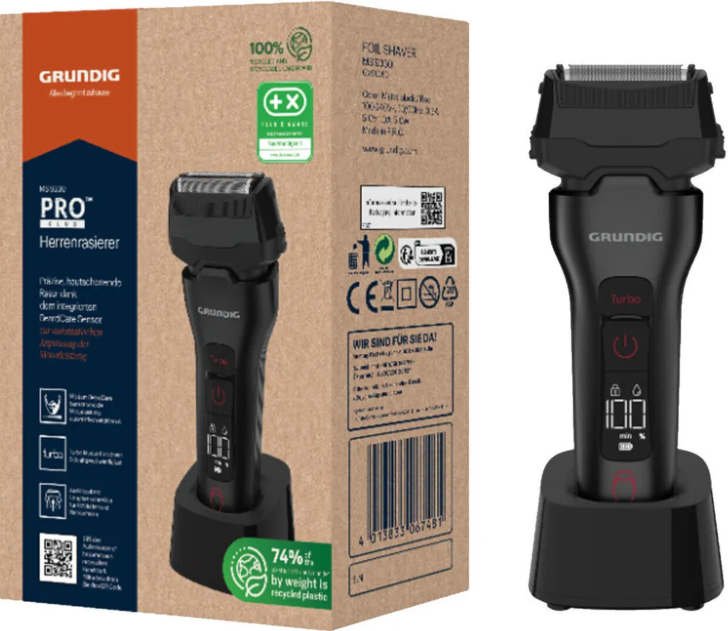 Grundig MS 9330 Rasoir à Grille Rechargeable avec Tête Lavable à l'Eau - 6