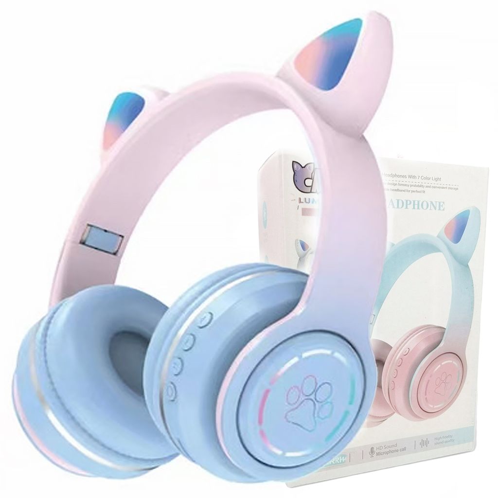 Sluchátka Do Uší Pro Děti Kočičí Uši Mikrofon Bluetooth5.3 Obrázek produktu 