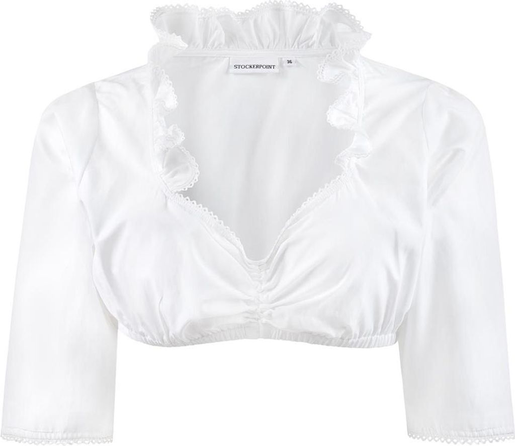 Dirndlbluse Clara halbarm weiß 38 Produktbild 