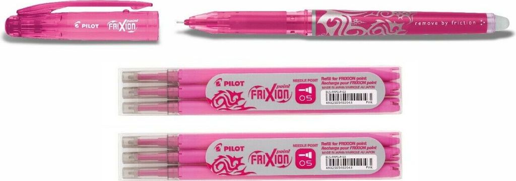 Frixion Point 0.5 pink + 6 Ersatzminen pink