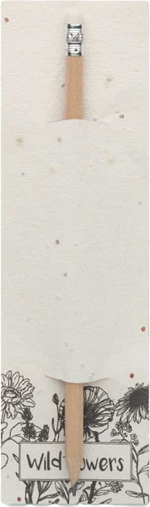 MidOcean - Bleistift mit Radierer "Penseed", Wildblumen, Saatpapier MO992 (Einheitsgröße) (Weiß)