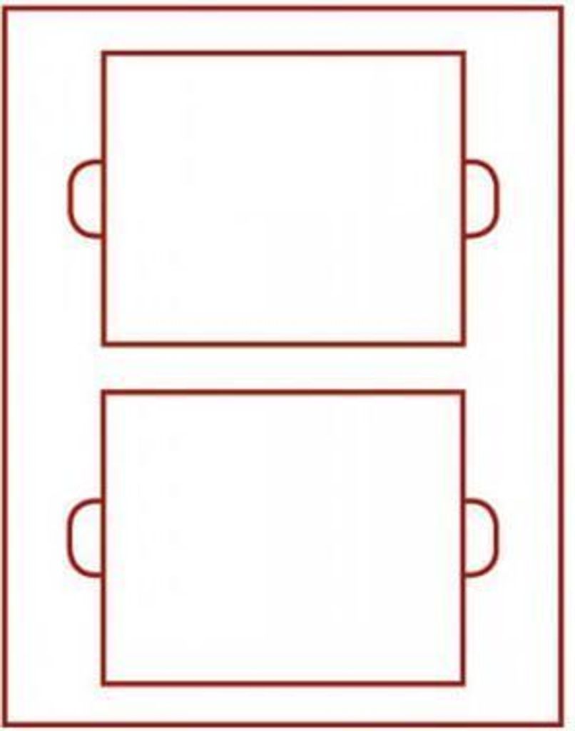 Velourseinlage, STANDARD mit 2 rechteckigen Fächern 152 x 123 mm