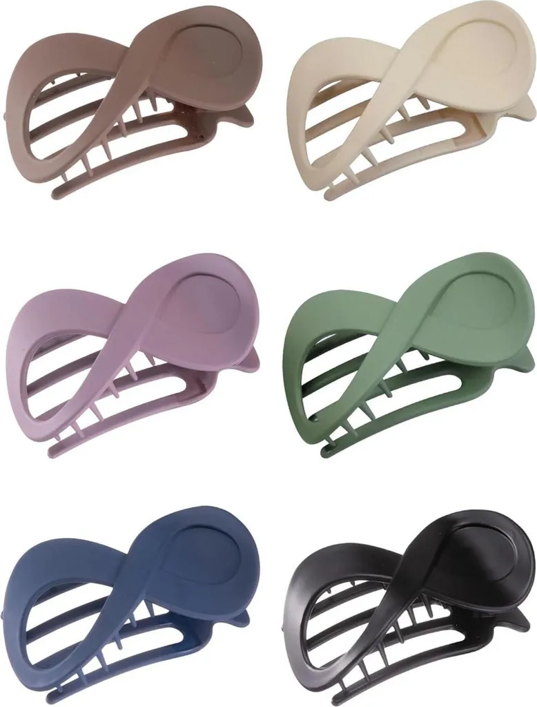 Pince à cheveux grande antidérapante lot de 6 pinces mates femme