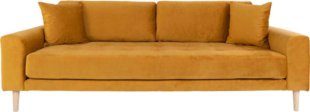 House Collection Samt 3-Sitzer Sofa Milo Senfgelb