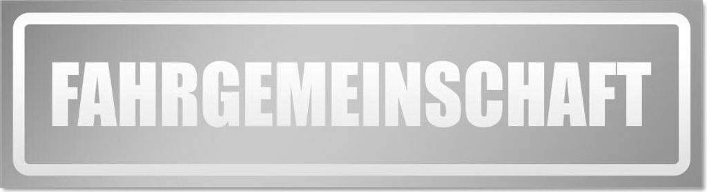 Kiwistar Fahrgemeinschaft invertiert Magnetschild Schild magnetisch - 45cm Silber - Magnetfolie für Auto PKW Kfz