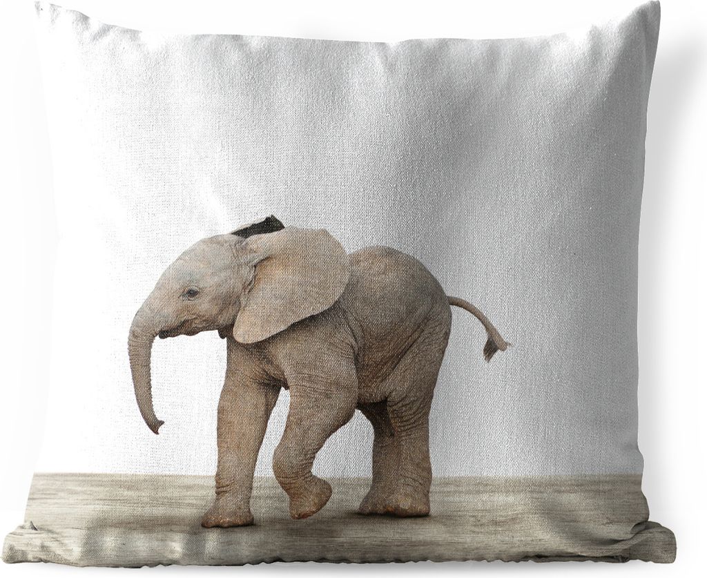 MuchoWow Outdoor Kissen - Baby-Elefant - Tiere - Kinder - Mädchen - Jungen - 50x50 cm - Wetterfest - Lounge Kissen - Komfortabel - Kissen mit Bild