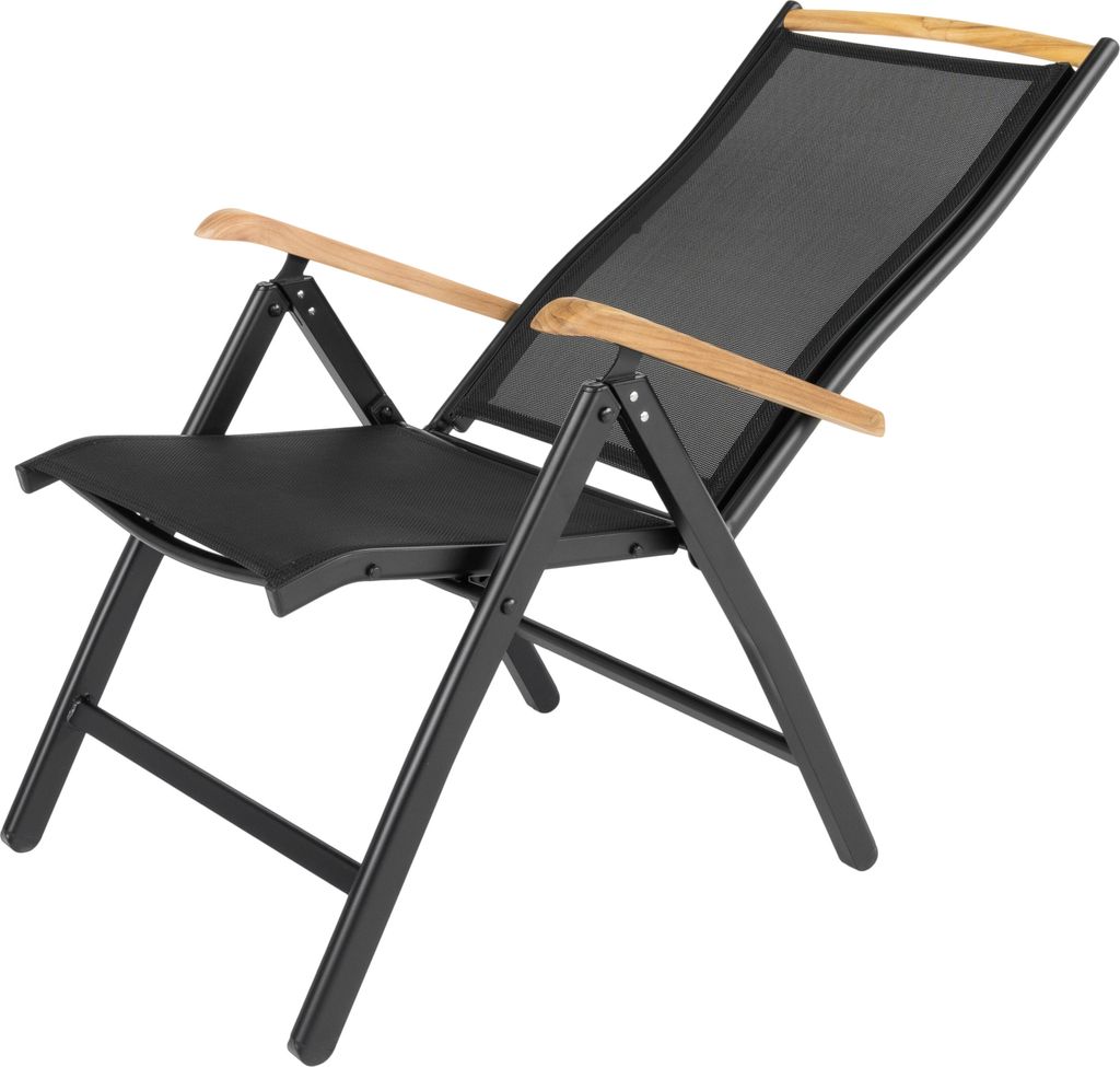 ib style® DIPLOMAT 2er SET Hochlehner Klappstuhl mit TEAK Produktbild 4
