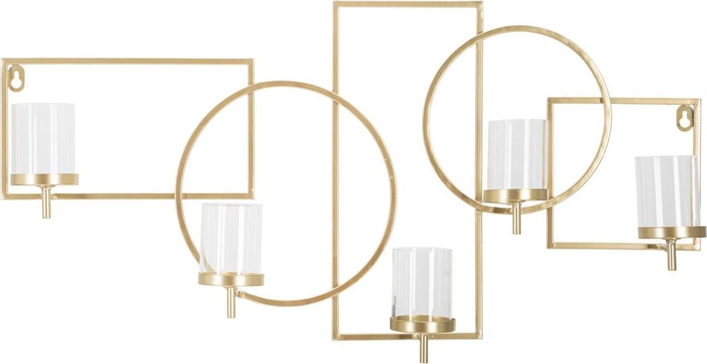 Bougeoir Muro 70 x 36 x 8,5 cm Métal Verre Or Image du produit 