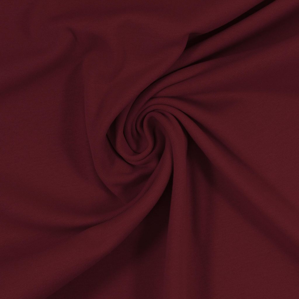 Designer Bündchenstoff Heike van Swafing – 95% Baumwolle 5% Elasthan | 100 | 240 g/m² Fein & Elastisch 0938 Bordeaux
