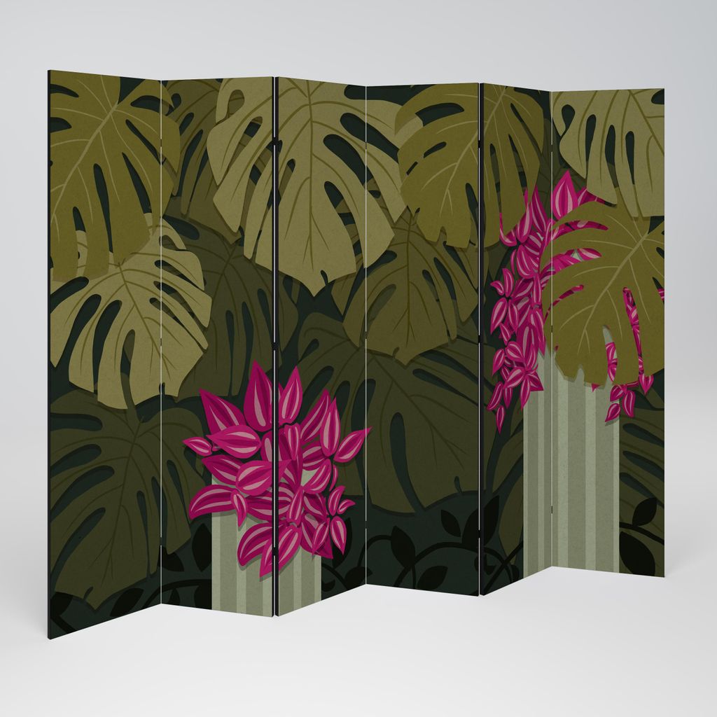 SpaceRebels Paravent Raumteiler - 6-teilig Raumtrenner, Druck 1-Seite - Raumtrenner - Trennwand Wohnung - Room Divider - Spanische Wand Deko Modern...