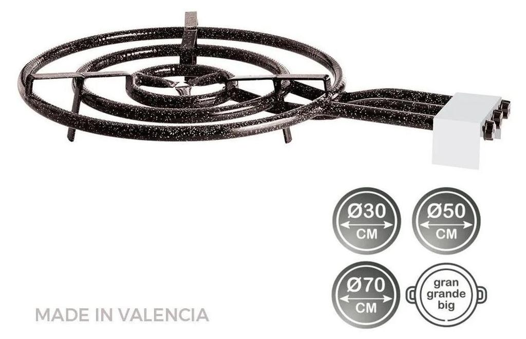 Vaello 74187 Paella-pan, gasbrander, 70 cm, zilverkleurig. Productafbeelding 