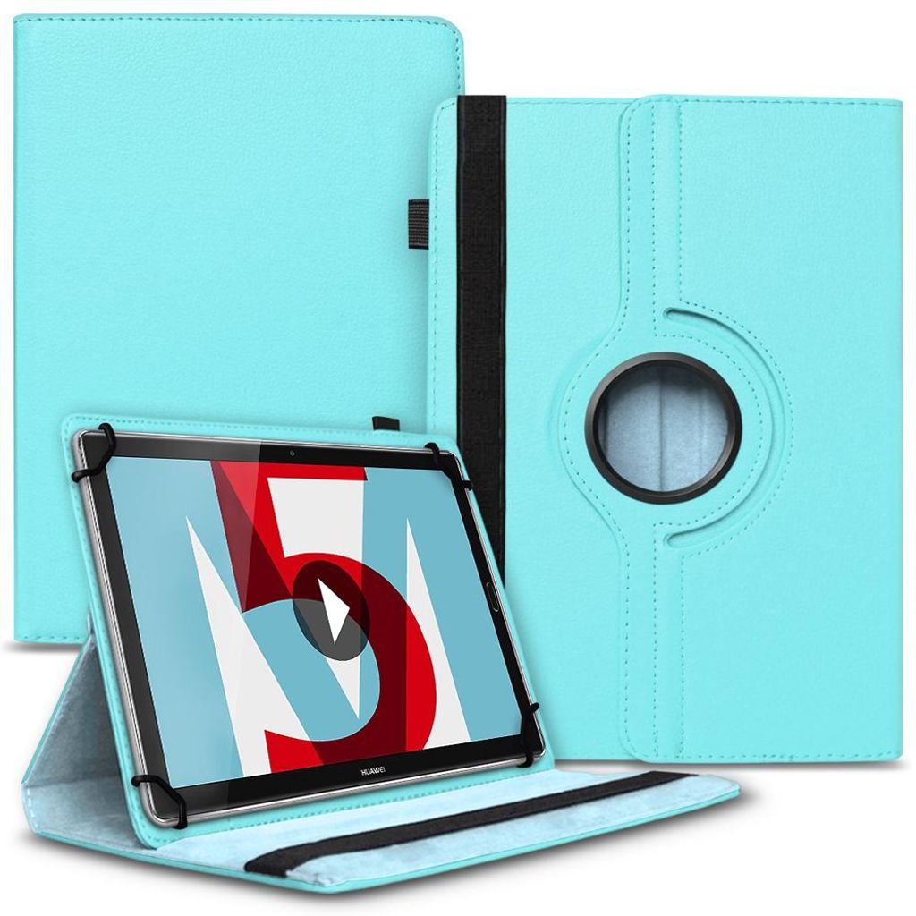 Schutzhülle Huawei MediaPad M5 Lite Tablet Hülle Tasche Case Cover 360° DrehbarFarbe 360 Uni:Türkis