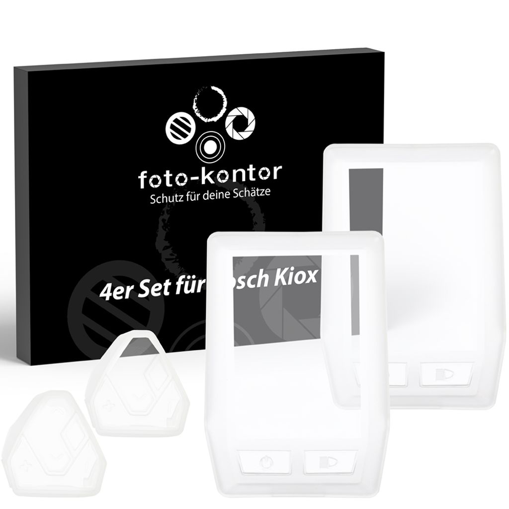 foto-kontor 2X Displayschutz + 2X Schutzhülle kompatibel mit Bosch Kiox Headunit für Steuereinheit und Display Cover Ebike Case Zubehör E-Bike S...