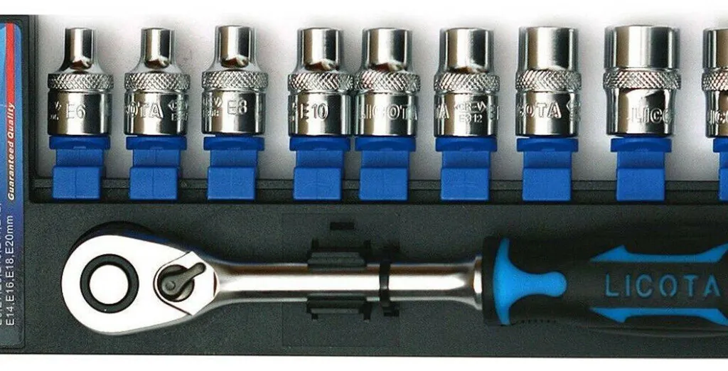 Coffret Douilles 3/8 E6 à E20 avec Cliquet pour Débloquer Vis Torx Femelles