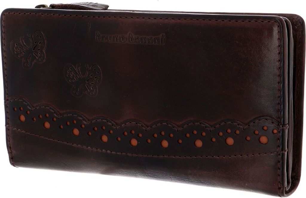 bruno banani Leder Geldbörse Ziloo Zip Around Wallet Brown braun
