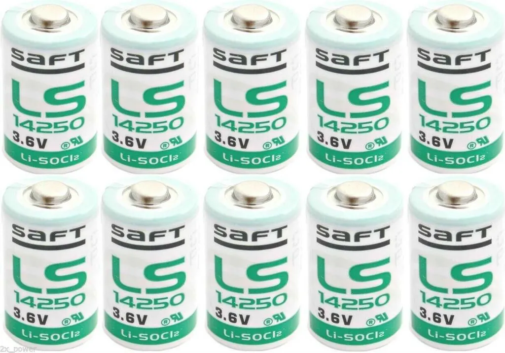 Pack 10 Piles Saft LS 14250 3,6V pour Sauvegarde Mémoire Automates PLC