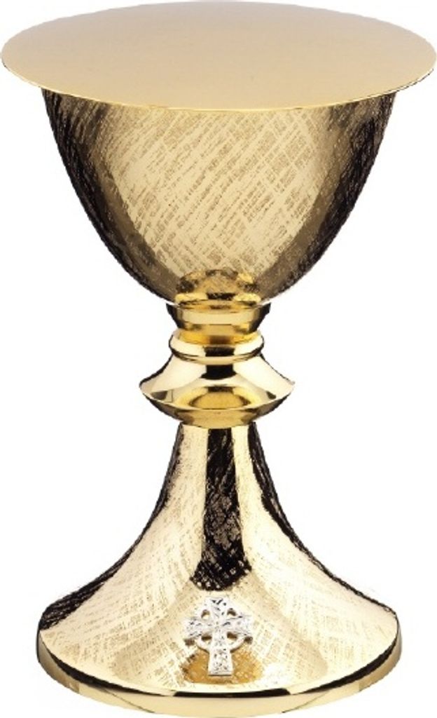 Kelch mit Patene vergoldet, Höhe 20 cm