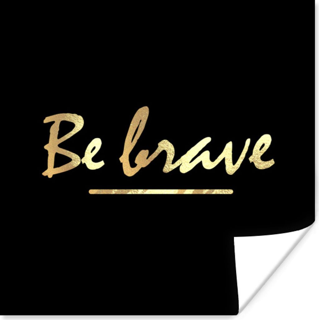 MuchoWow Poster Zitate - Gold - Schwarz 50x50 cm - Wohnzimmerdekoration