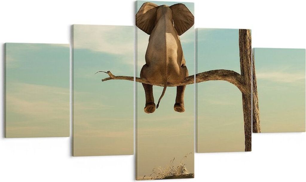 Bild auf Leinwand - Leinwandbild - 5 Teile - Elefant Produktbild 