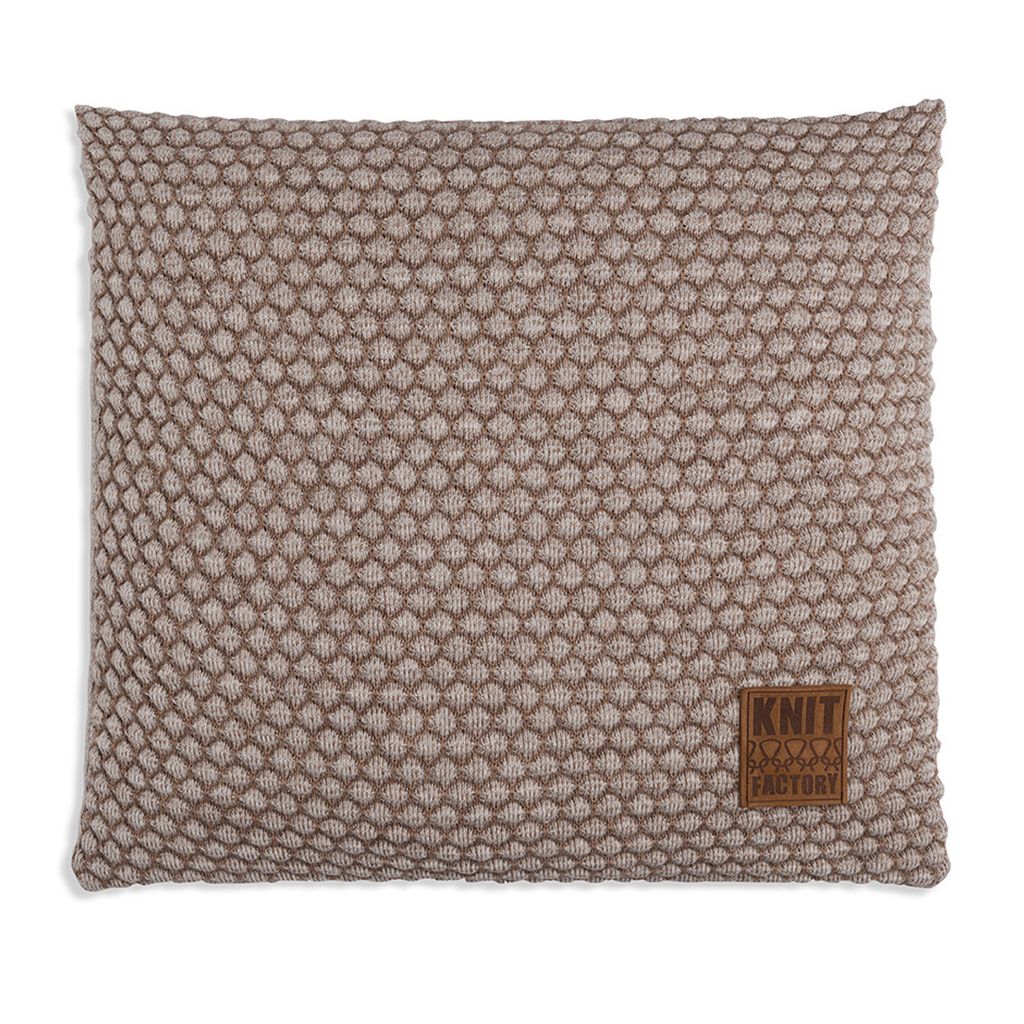 Knit Factory Juul Kissen - Marron/Beige - 50x50 cm