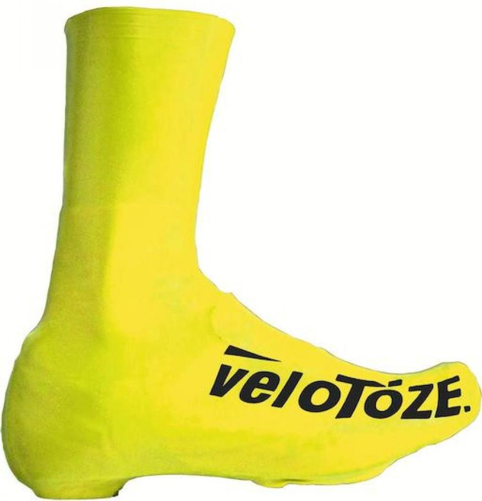 VeloToze Überschuh 2.0 lang gelb L - wasserdichter Aero-Überschuh für kalte T...