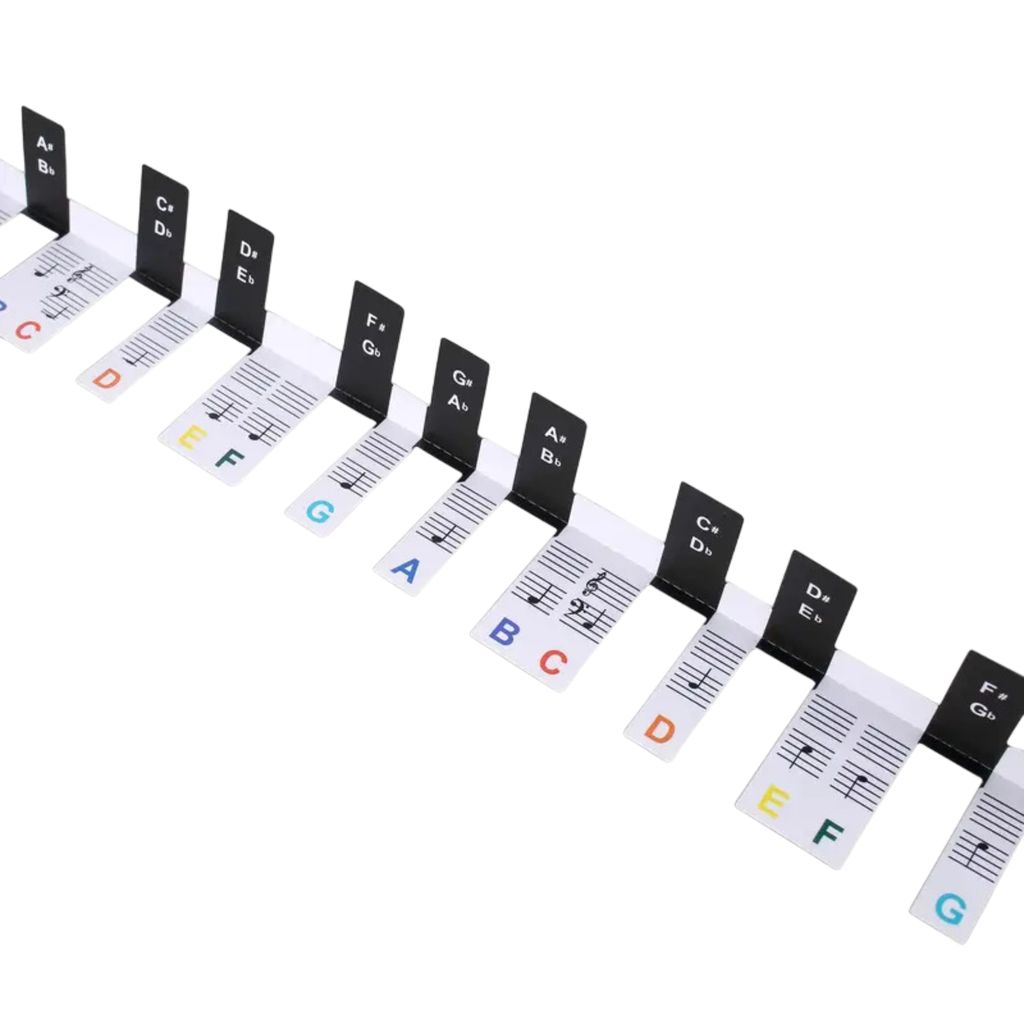 Abnehmbare Notenaufkleber für Klavier und Keyboard für Anfänger, Klavier Noten Aufleger - MELOKEY Regenbogen