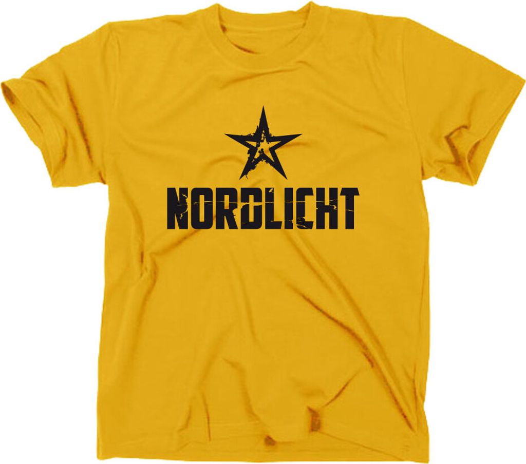 Styletex23 T-Shirt Nordlicht Stern, gelb, L