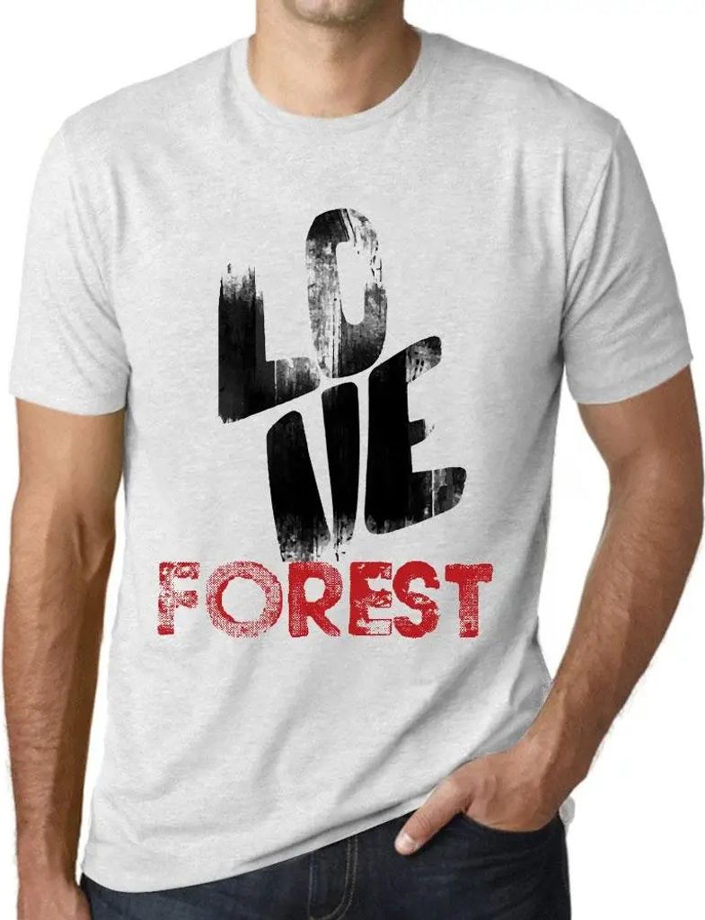 Herren Grafik T-Shirt Liebe Wald – Love Forest – Öko-Verantwortlich Vintage Jahrgang Kurzarm Lustige Druck Geburtstag Geschenk Mann