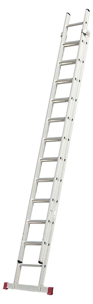 Alu Jubiläums-Schiebeleiter 2-teilig - Sprossenanzahl: 2 x 12, Arbeitshöhe max: ca. 6,60 m