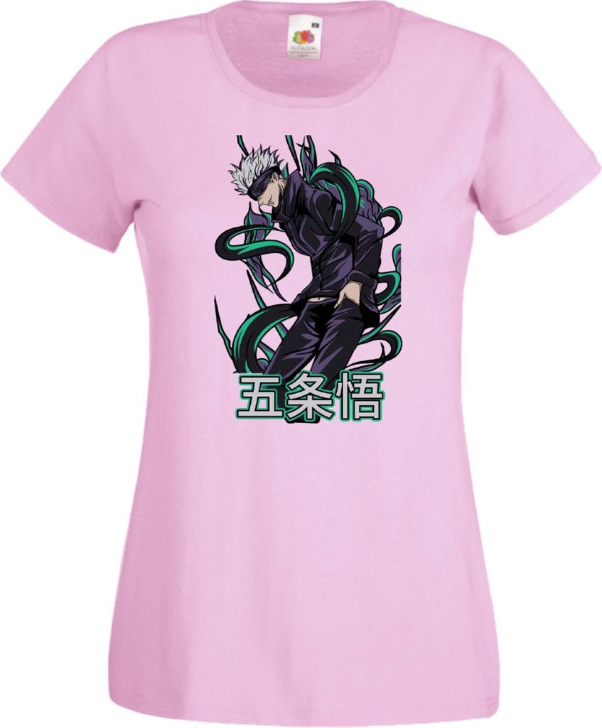 Damen T-Shirt Anime Manga Jujutsu Kaisen, Lady XS / Hellrosa