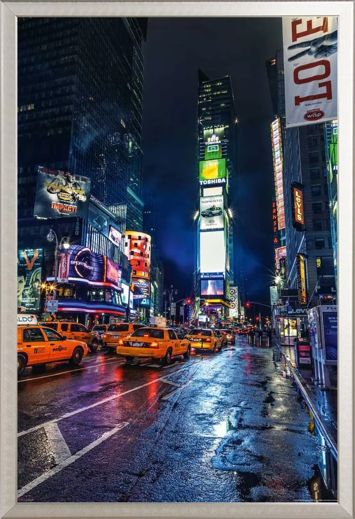 Affiche New York HDR encadrée Shinsuke avec vitre acrylique protectrice