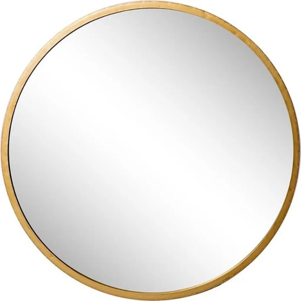 Miroir Maquillage Rond Doré 80 cm - Miroir Mural Grand Format Entrée
