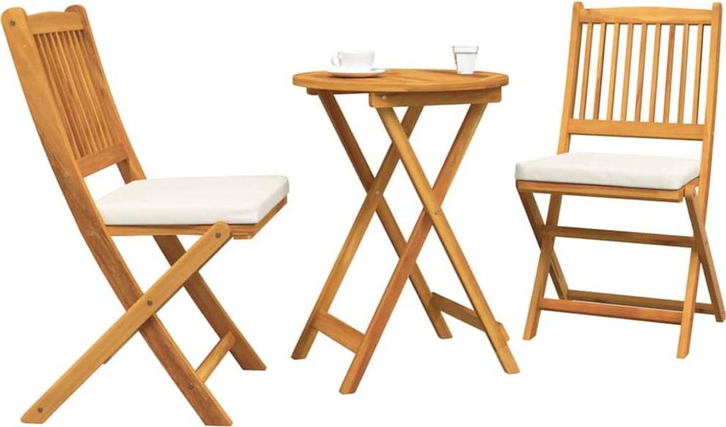 vidaXL Garten Bistro Set 3 pcs Braun Massivholz Akazie